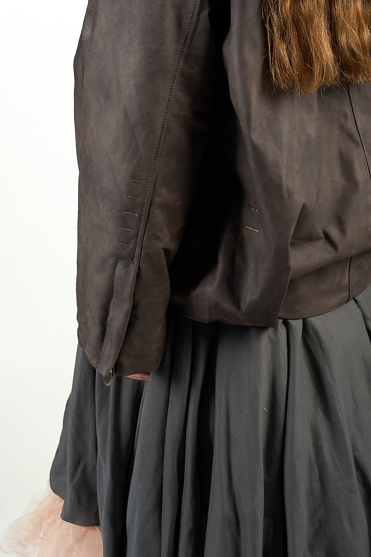 DANIELE BASTA LEATHER AND SILVER JACKET
